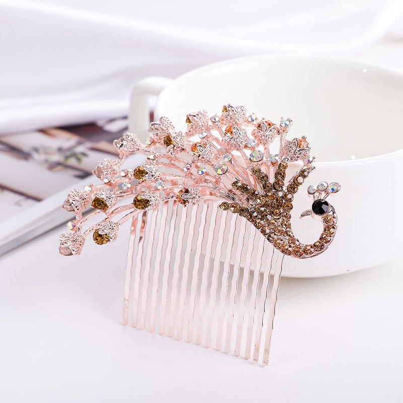Lược cài tóc bằng hợp kim đính đá giả phong cách hàn quốc thời trang cho cô dâu