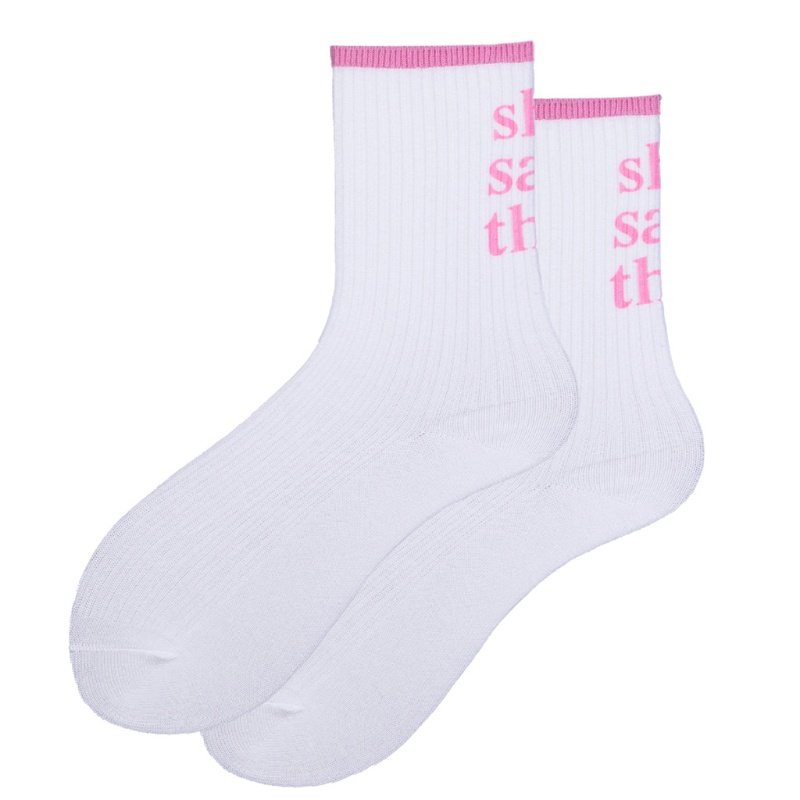 Youyo Vớ Cotton Có Gân In Chữ Vui Nhộn Màu Sắc Tương Phản Phong Cách Harajuku Hàn Quốc Cho Nữ