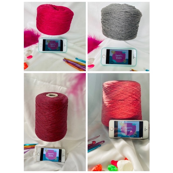 Yarn - Sợi Dệt Cotton Hàng Ý | Sợi mềm, dạng dep ngoài móc nón mũ túi thì có thể móc áo váy | Cuộn 250gram | Terri Store