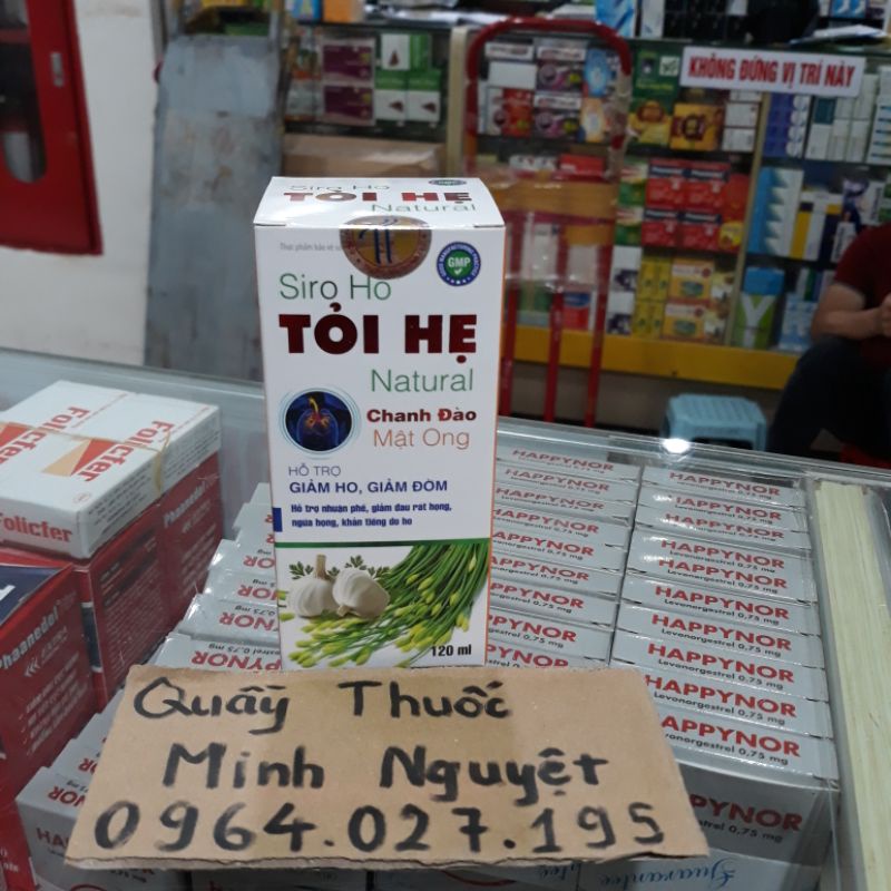 Siro ho Tỏi Hẹ Chanh đào Mật ong lọ 100ml