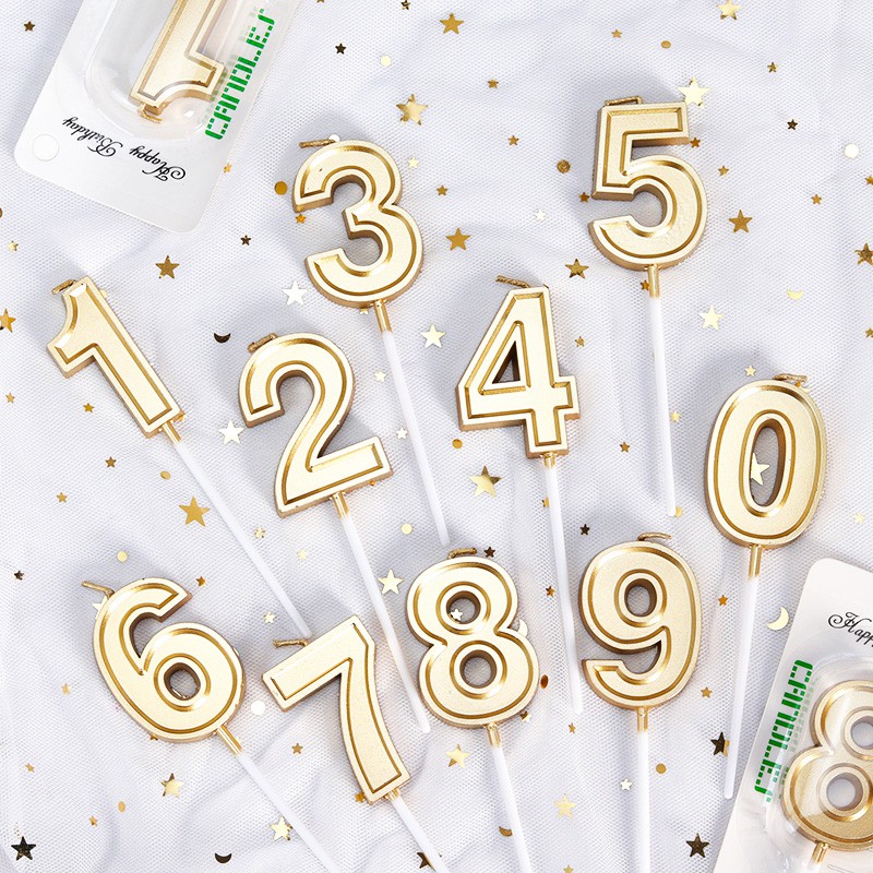 Trang trí bánh Nến số viền set 10 số