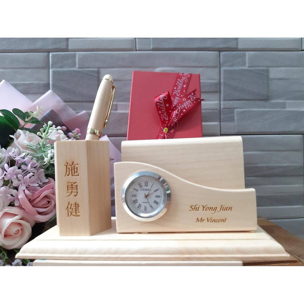 Đồng hồ để bàn có ống bút Trenddecor