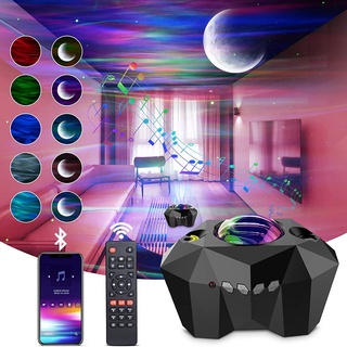 Máy chiếu LED bluetooth hình bầu trời sao và mặt trăng màu aurora ấn tượng cho bữa tiệc gia đình/ quà tặng (có bán lẻ)