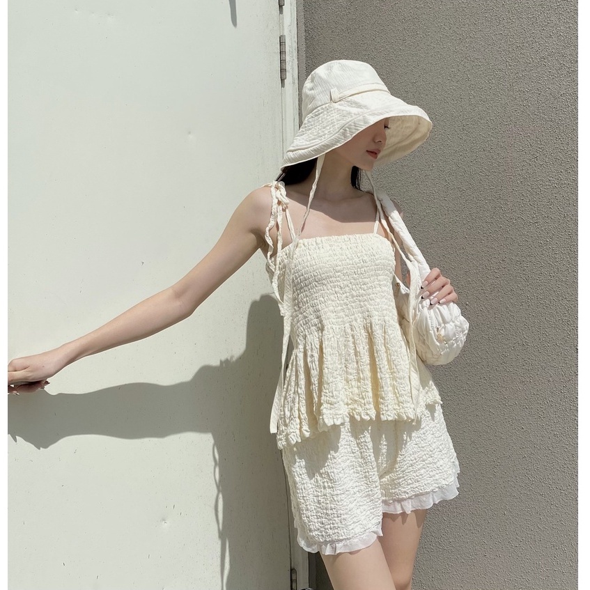 CARA Set Woolen áo ôm body và quần chất liệu len thun mềm dáng babydoll nữ tính thích hợp dạo phố