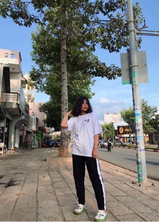 Quần thun dài ống suông sọc