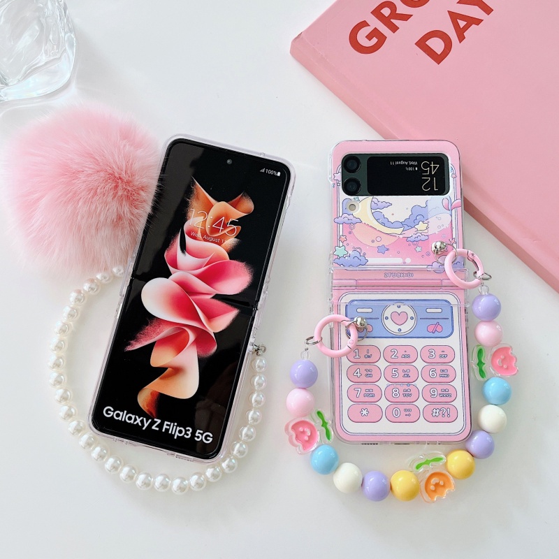 Ốp Điện Thoại Chống Sốc Gấp 4 Khúc Họa Tiết Hoa Tulip Cho Samsung Galaxy Z Flip 3