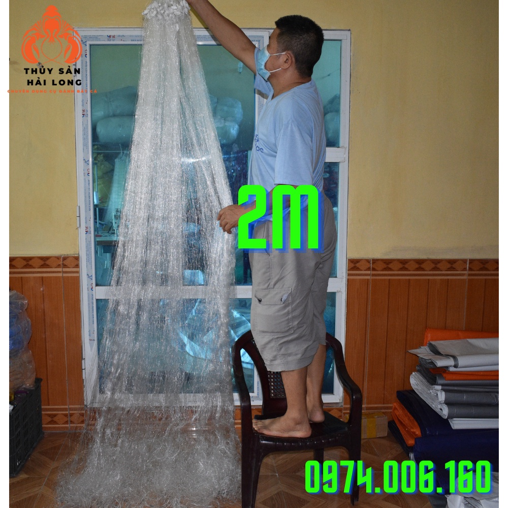 LƯỚI ĐÁNH CÁ 3 MÀN CAO 2M, DÀI 90M, ô mắt 8 - 10 phân đánh bắt cá to
