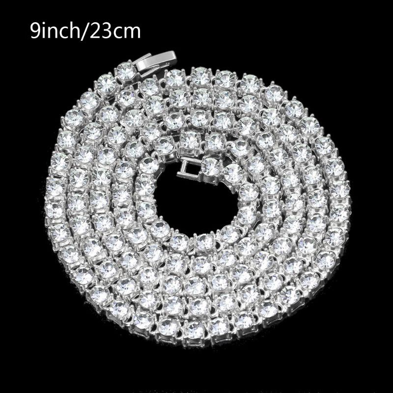 Dây Chuyền Mạ Bạc Mặt Hình Khối Lập Phương Đính Đá Zircon Cho Nam