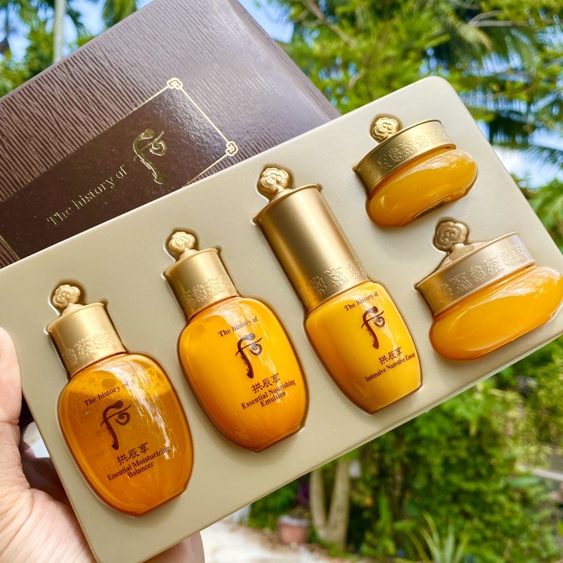 CHUẨN AUTH - BỘ KIT DƯỠNG DA CĂNG MƯỢT GIẢM LÃO HOÁ WHOO VÀNG 5 MÓN