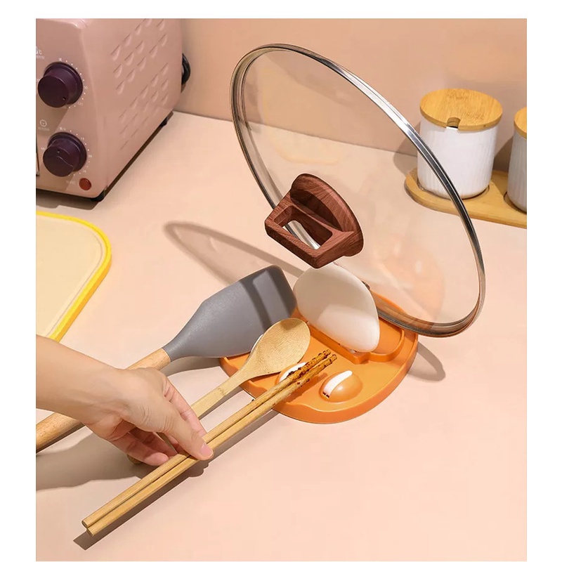 Giá đỡ nắp nồi 4 móc treo đa năng hình chân mèo