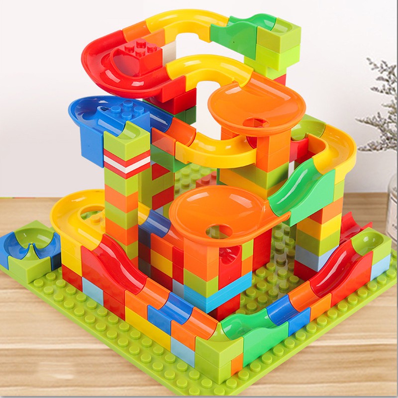 【50%/COD】 165Pcs DIY Construction Crazy Marble Race Run Maze Track Building Blocks Set 【TVN】