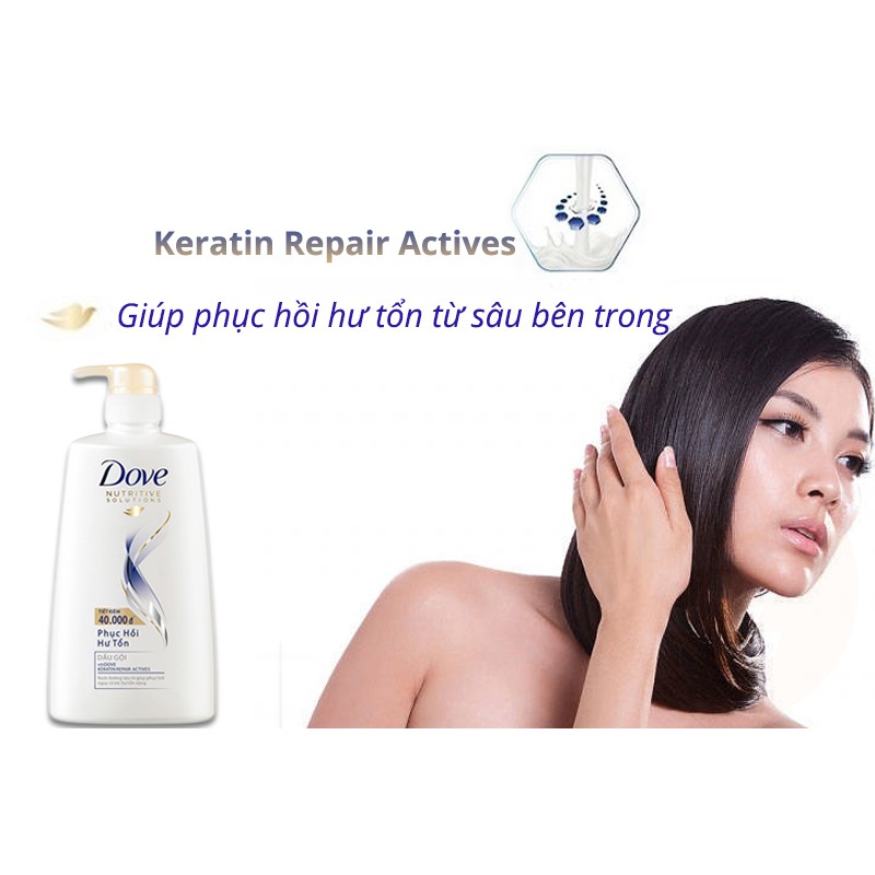 DOVE Dầu Gội Phục Hồi Hư Tổn 650g