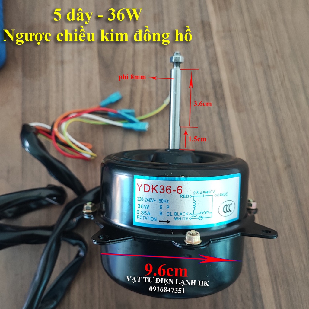 Motor động cơ quạt cục nóng điều hoà 27W 36w 5 dây loại tốt (Dùng cho quạt dàn nóng điều hòa máy lạnh )