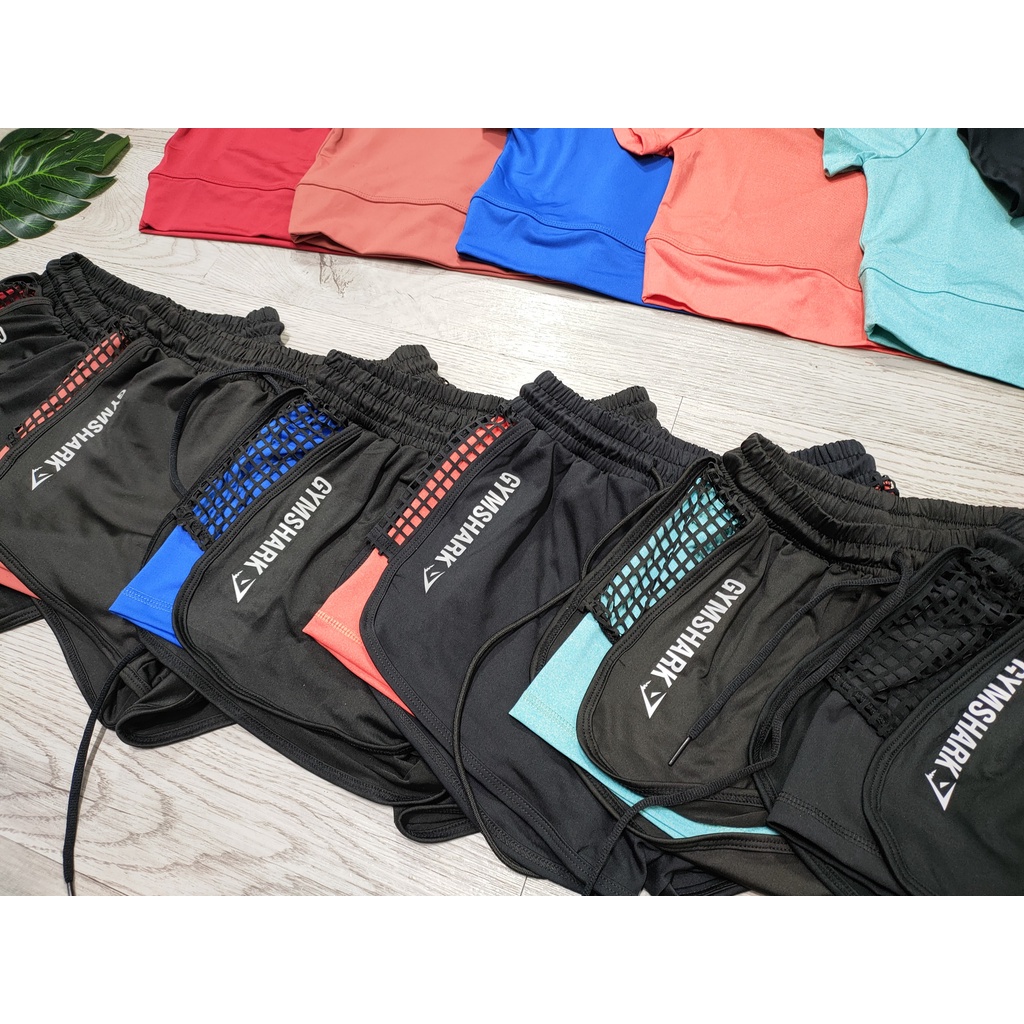 Đồ tập gym nữ, set bộ đùi thể thao áo crop quần đùi 2 lớp Bin Sports BN074