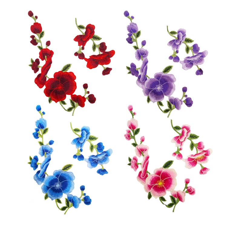 Set 2 Miếng Vá Quần Áo Hình Bông Hoa Nhiều Màu Sắc