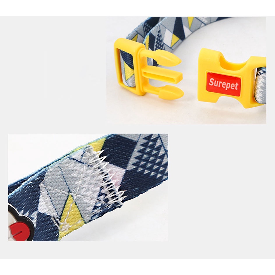 Vòng cổ thú cưng bằng nylon in họa tiết nhiều màu sắc bắt mắt dễ thương