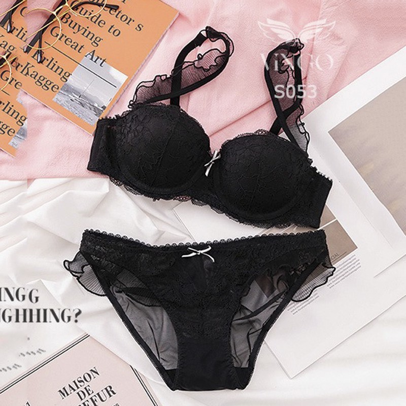 VINGO Bộ Đồ Lót Ren Có Gọng Đệm Vừa Dây Bèo Gợi Cảm S053 Từ VNGO | BigBuy360 - bigbuy360.vn