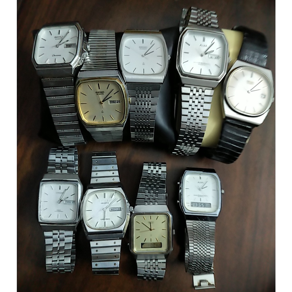 Đồng hồ si nam nữ Nhật Citizen Seiko Alba hàng 2hand chạy pin  mặt vuông/tròn