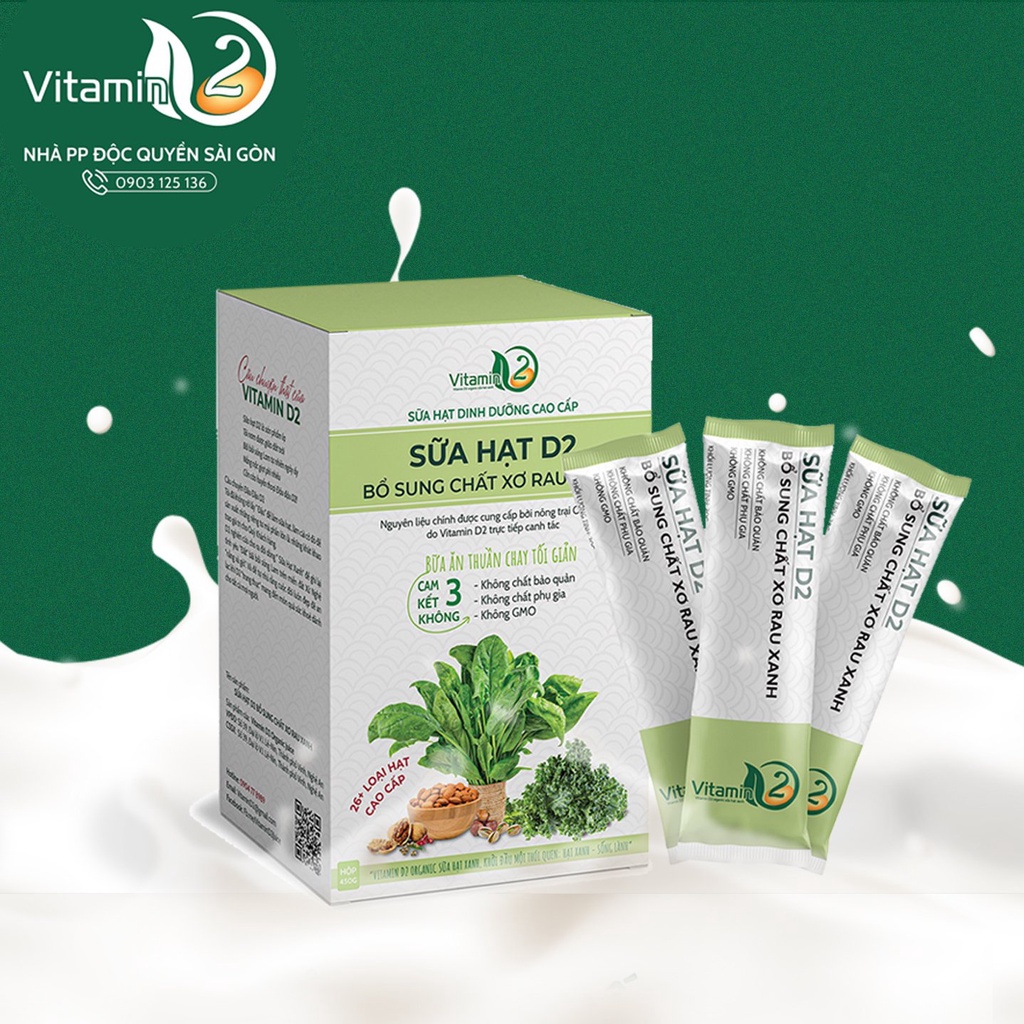 Sữa Hạt - Dạng bột - Bổ Sung Chất Xơ Rau Xanh - VITAMIN D2
