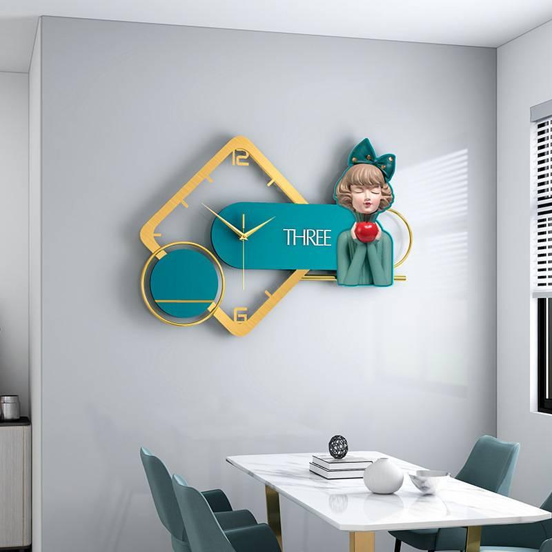 Modern minimalist art wall clock living room hallway decorative clock muted wall clock