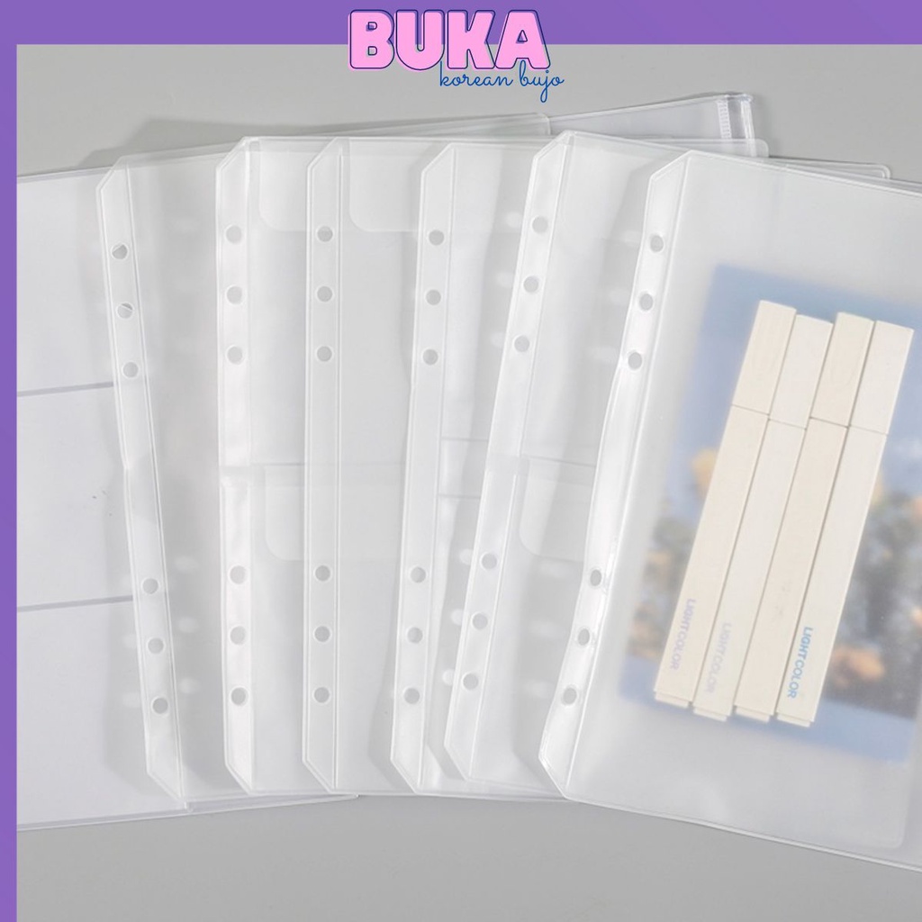 Túi pvc phụ kiện sổ còng planner A4- B5- A5- A6- A7, túi zip, bìa thẻ Bukavn