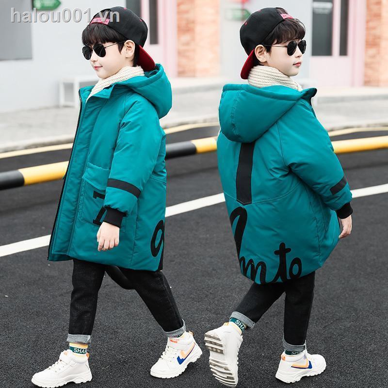 Áo Khoác Phao Dáng Dài Ấm Áp Thời Trang Cho Bé Trai