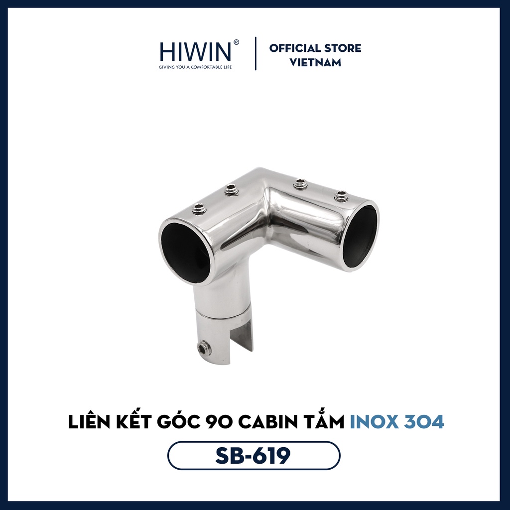 Chuyển góc 90 độ phòng tắm kính inox 304 mặt gương Hiwin SB-619