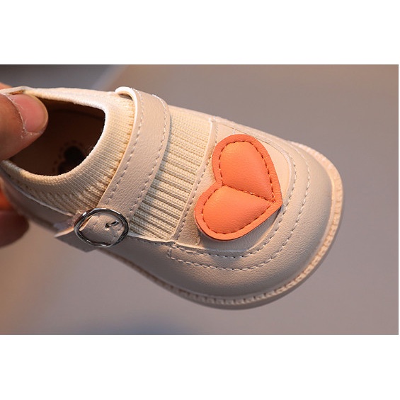 Giày cổ chun gắn nơ Tim siêu mềm cho bé gái [Mẫu Mới]