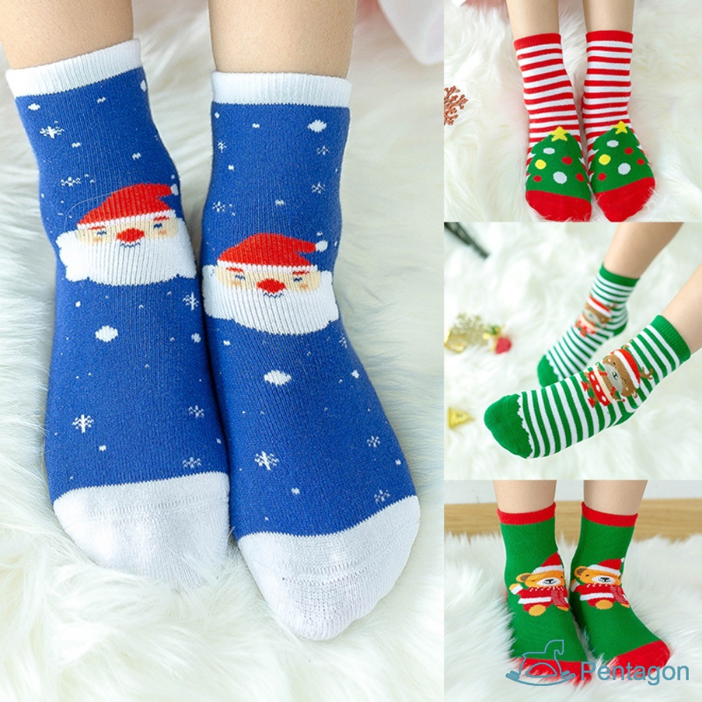 Set 6 Đôi Vớ Cotton Chống Trượt In Họa Tiết Giáng Sinh Hoạt Hình Dễ Thương Cho Bé Sơ Sinh Từ 0-10 Tuổi