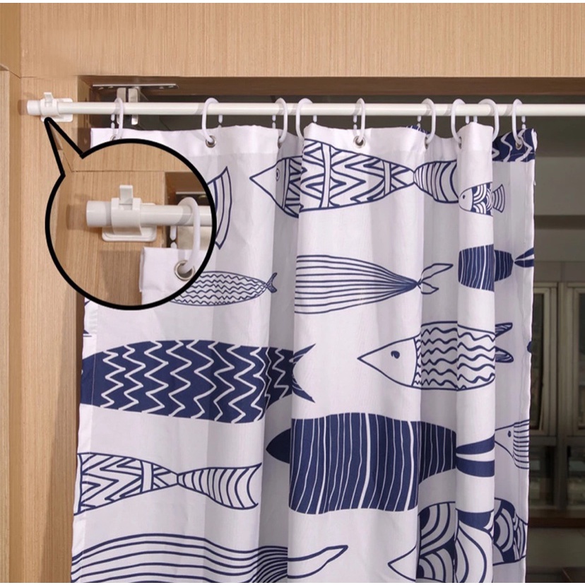 Set 2 kẹp dán giữ thanh treo siêu chắc chắn