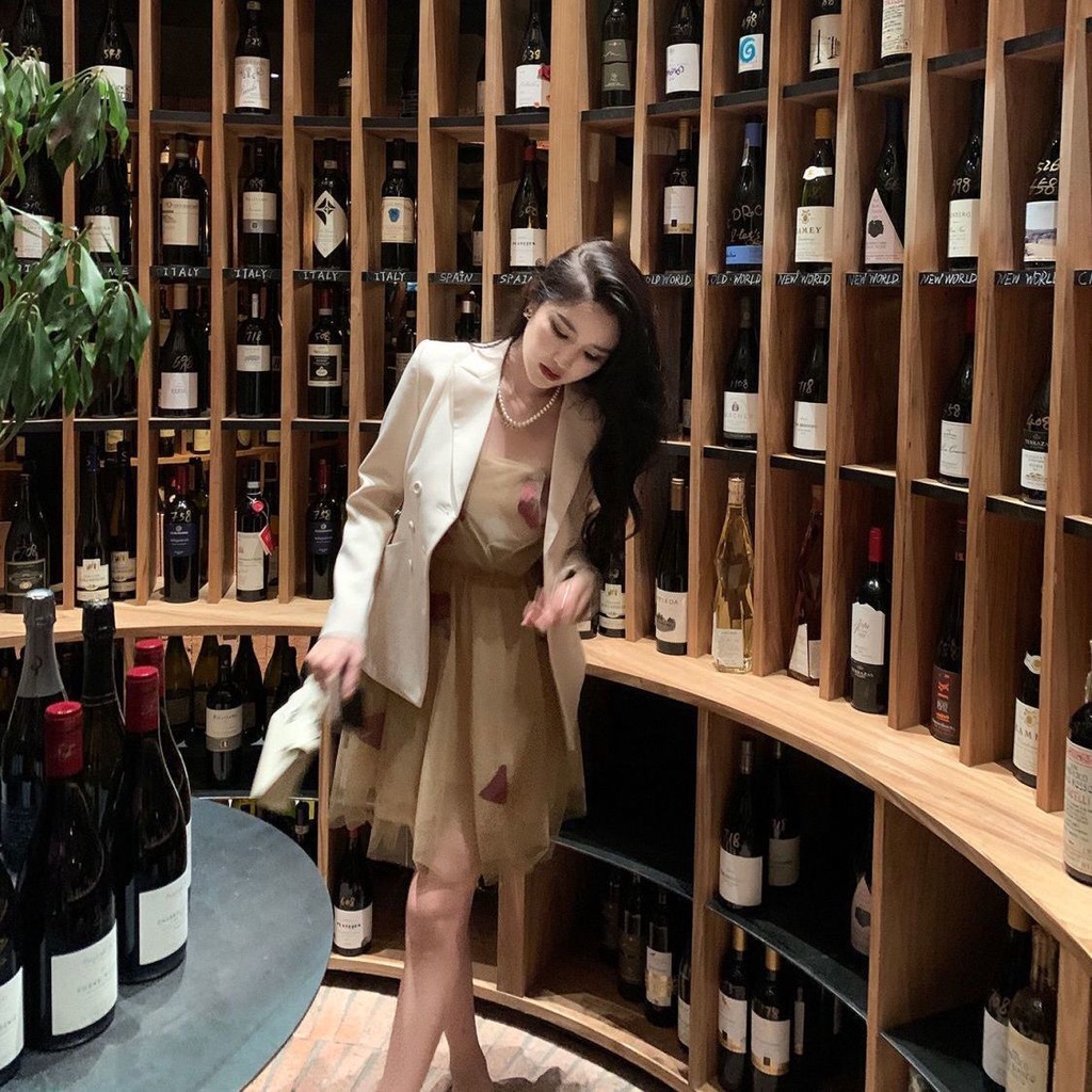 Đầm tutu Hở Vai Phong Cách retro Pháp Thời Trang Đi Biển Cho Nữ