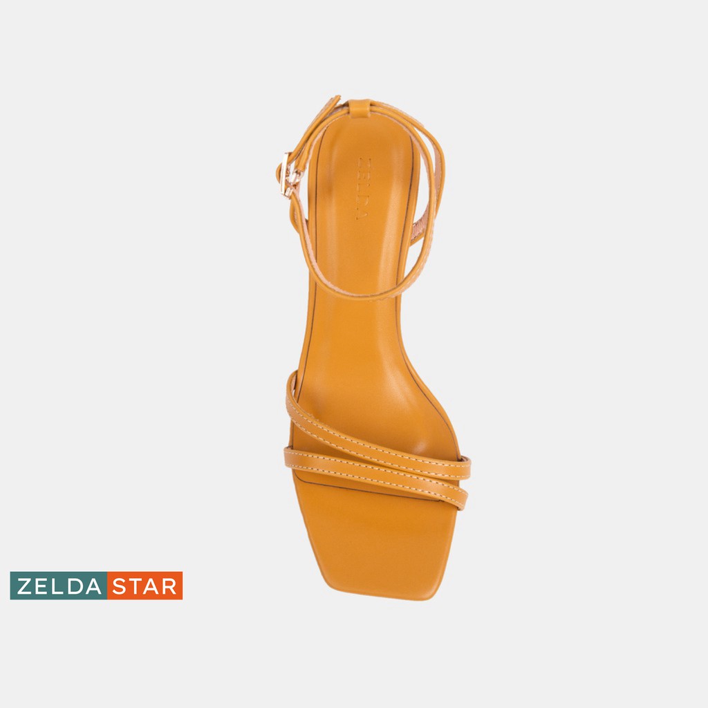 Giày Sandal Zelda Star mũi vuông gót cao 8cm quai ngang - SN007820