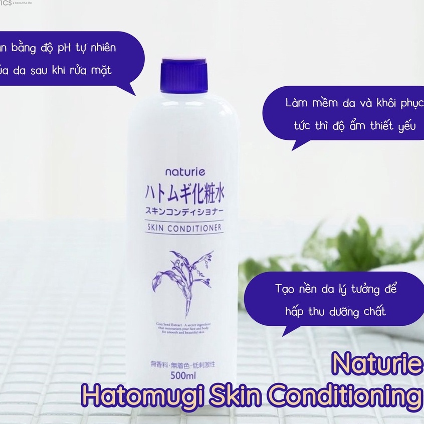 Nước Cân Bằng Da Naturie Hatomugi Skin Conditioner (500ml)