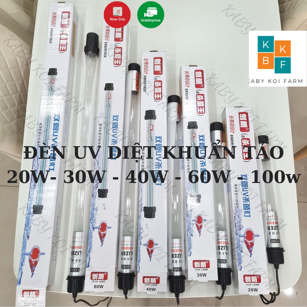 Đèn UV 2 bóng diệt tảo, khuẩn có hại dành cho hồ cá lớn công suất 20W, 30W ,40W ,60W ,100W (tự Chìm)