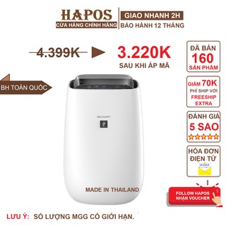 Máy Lọc Không Khí Sharp FP-J40E-W - 3 Màng lọc (Diệt khuẩn Ion Khử mùi Cảm biến bụi) - HAPOS Phân Phối Chính Hãng
