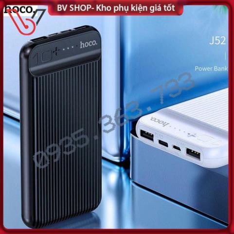 Pin dự phòng, Cục xạc dự phòng Hoco J52 ✔10000mAh ✔Siêu Mỏng ✔️ Sạc 2 Thiết Bị Cùng lúc