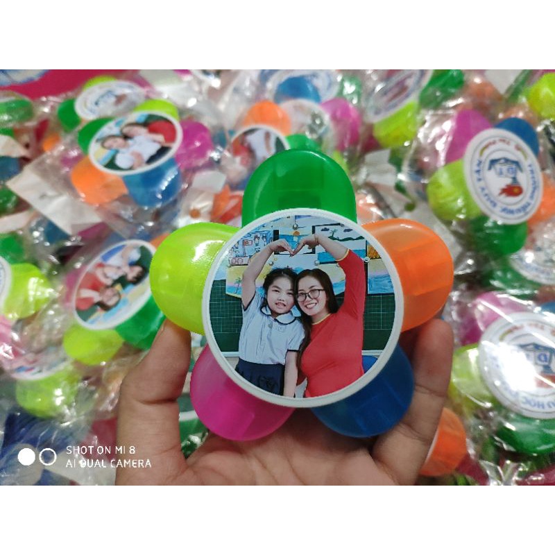 Bút đánh dấu - bút dạ quang bông 5 màu - cánh hoa in 2 mặt ảnh - bút ghi nhớ