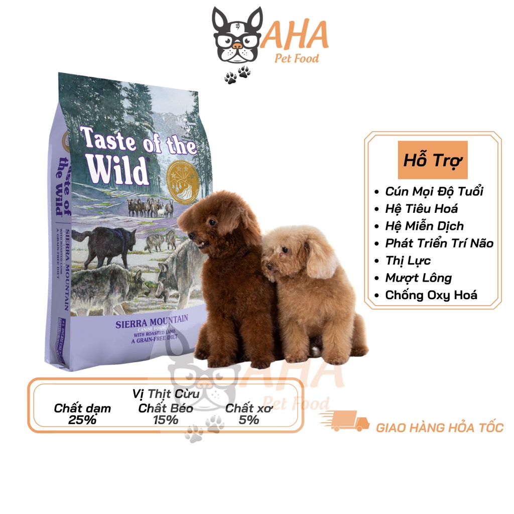 Thức Ăn Cho Chó Taste Of The Wild Bao 2kg - Sierra Mountain Thịt Cừu, Trái Cây Rau Củ Quả