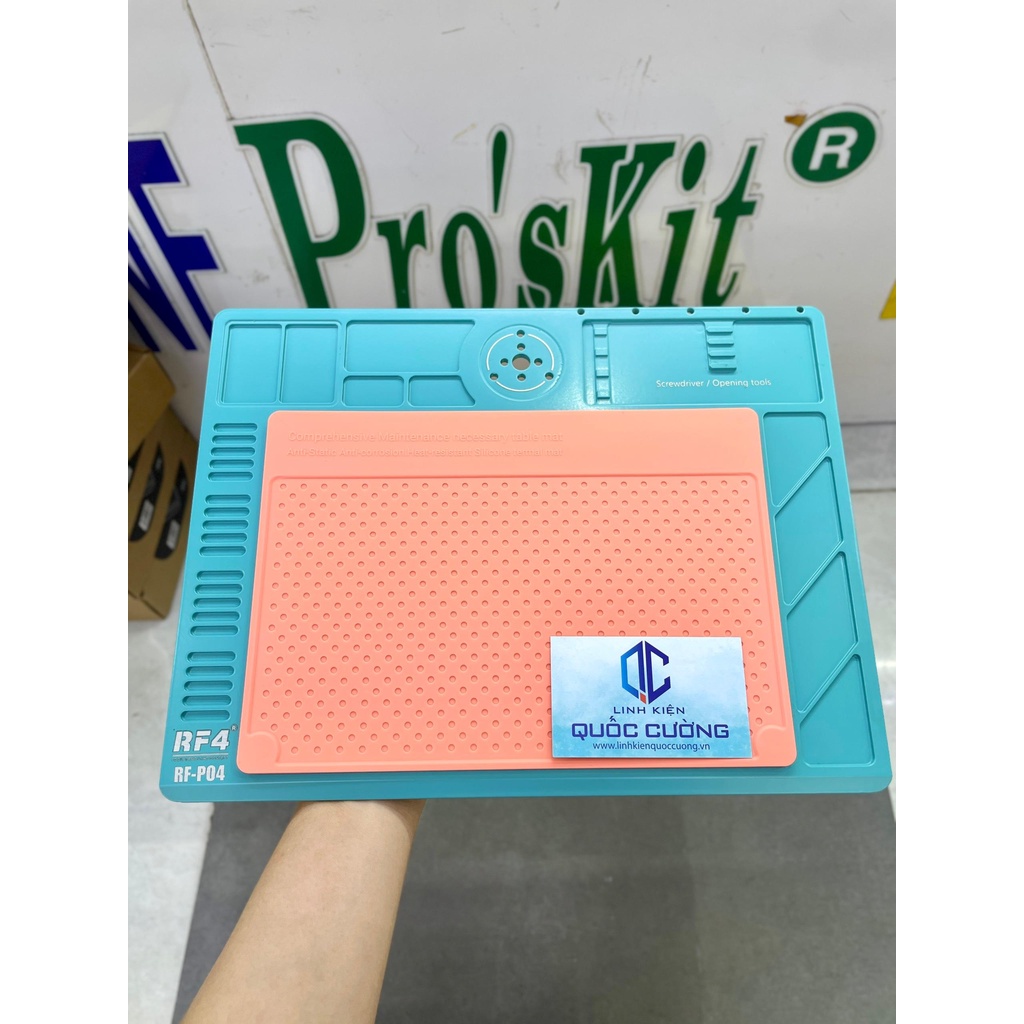 [ CÓ SẴN] Đế nhôm gắn kính hiển vi RF4 RF-P04 (gồm 1 đế nhôm và 1 thảm caosu cách nhiệt)