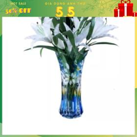 [Rẻ vô địch] Bình bông lọ hoa thủy tinh nhiều màu size 25cm -  Bình bông trang trí nhà cửa siêu đẹp