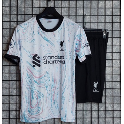Bộ quần áo bóng đá CLB Liverpool Trắng - Vải thun lạnh cao cấp