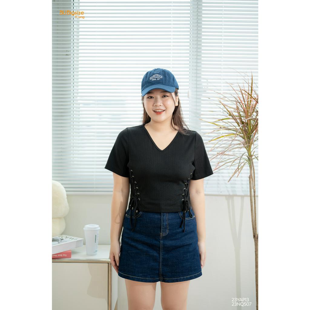 Quần giả váy jean xanh BIGSIZE (55kg đến 95kg) - 23NQS07 - [BU Bigsize Young]