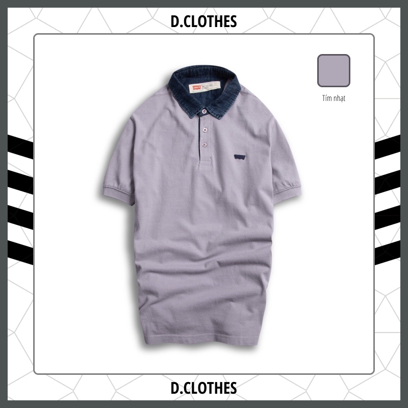 Áo Polo levis phối cổ Denim màu tím nhạt - dclothes