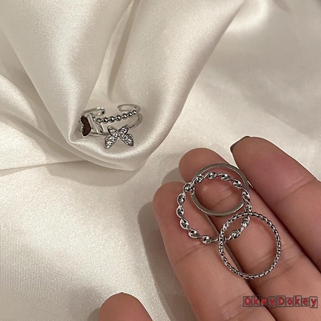 Bộ 4 nhẫn hình bướm lấp lánh dành cho nữ