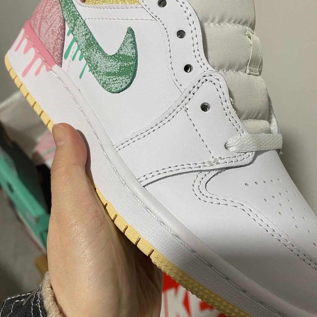 Giày Air Jordan 1 Mid GS "Paint Drip "(Best Quality)