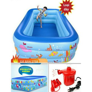Bể Bơi Phao Bơi Cho Bé có đáy Chống trượt 1m15 -1m30 kém bơm điện