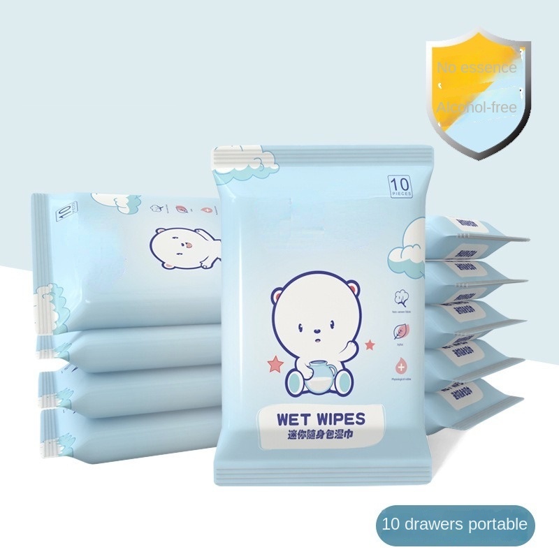Bộ 10 Khăn Ướt Lau Khô Bằng Vải Không Dệt Dùng Một Lần GYLMY355