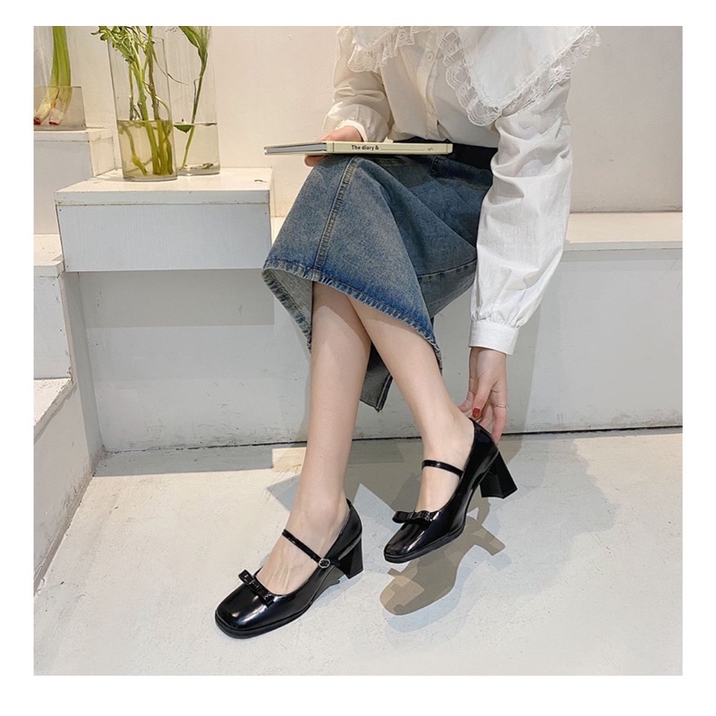 Giày cao gót búp bê tiểu thư Mary Jane vintage GB237 Eudora899