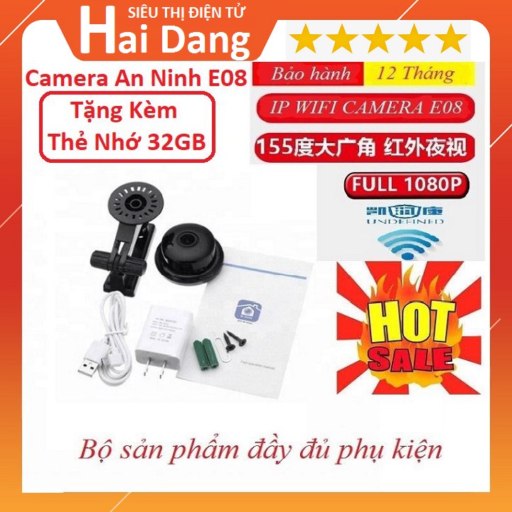 Camera Chống Chộm, Camera Giám Sát E08 Mini Full HD 1080P