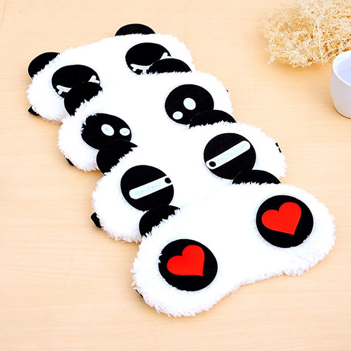 Bịt che mắt ngủ gấu trúc panda cute lông mềm mịn massage giữ ấm giảm mỏi mắt youngcityshop 30.000